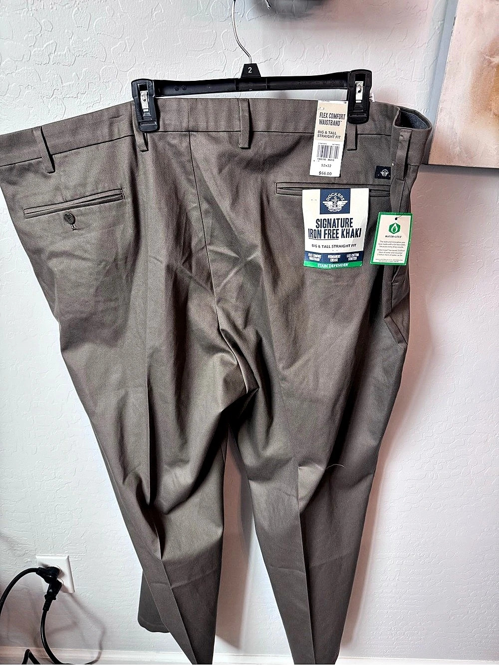Dockers Signature Workday Khaki Men's Big & Tall Straight Fit Gray Waist 52x32